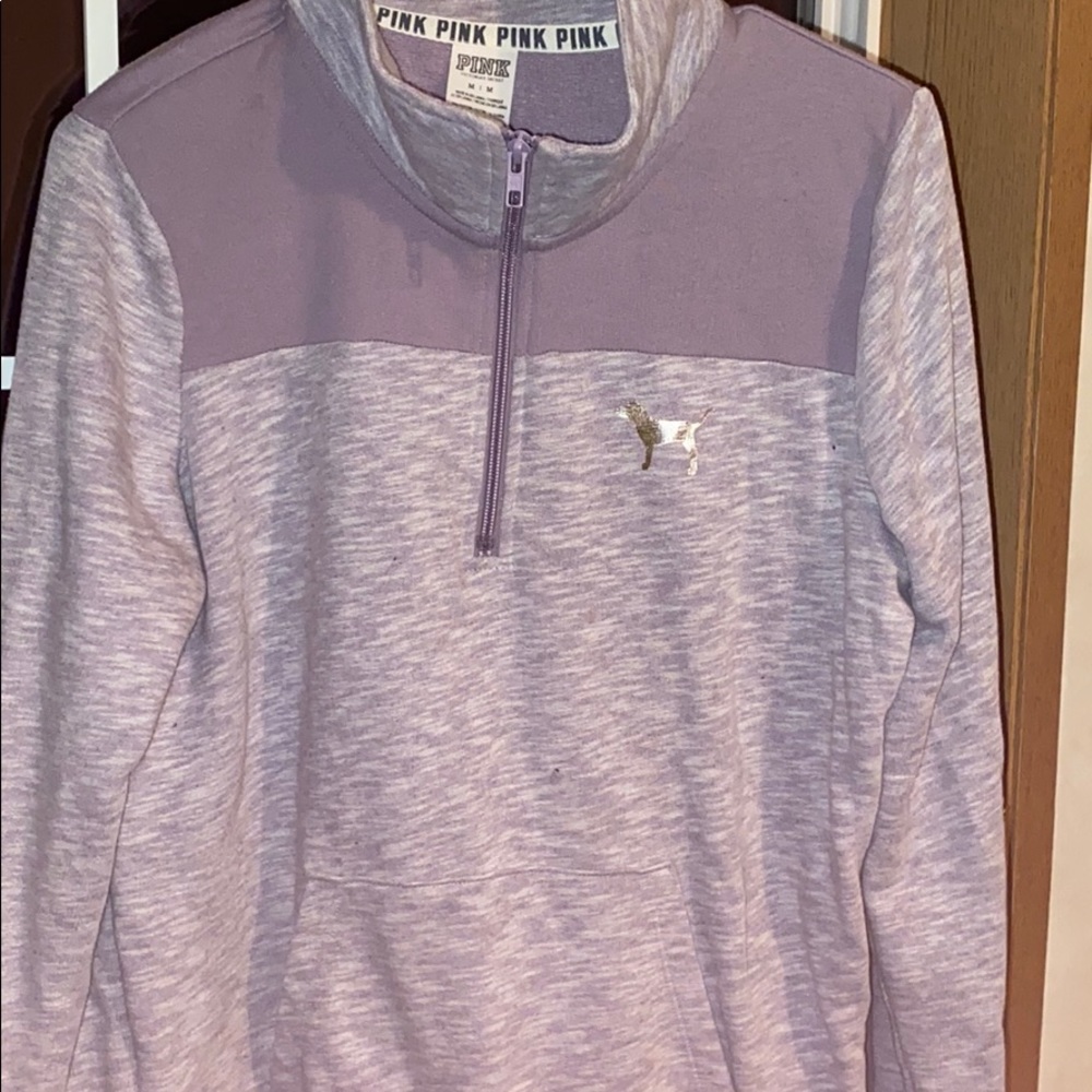 Gray mid-zip sweatshirt